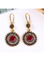 Rhinestone Detail Sunflower Design Metal Earring Set