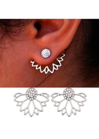 Rhinestone Lotus Shape Earrings for Lady