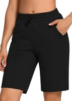 ROTITA Drawstring Waist Solid High Waisted Shorts