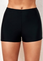 ROTITA High Waisted Black Elastic Detail Swimwear Shorts