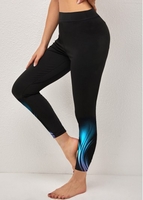 ROTITA High Waisted Ombre Black Leggings for Women