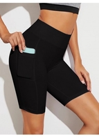 ROTITA High Waisted Pocket Solid Swim Shorts