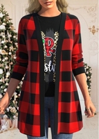 ROTITA Long Sleeve Red Tartan Print Coat