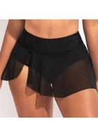 ROTITA Mesh Stitching Asymmetric Hem High Waisted Pantskirt