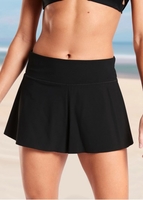 ROTITA Mid Waist Black Elastic Detail Pantskirt