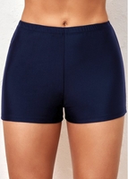ROTITA Mid Waist Navy Blue Elastic Detail Swim Shorts