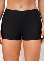 ROTITA Mid Waisted Black Elastic Detail Swimwear Shorts