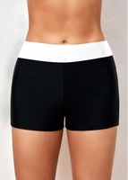 ROTITA Mid Waisted Contrast Black Swim Shorts