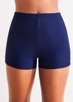 ROTITA Navy Stretch Mid Waisted Swim Shorts