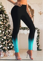 ROTITA Ombre Cyan Mid Waisted Elastic Waist Leggings