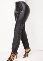 ROTITA Pocket Black Zipper Fly High Waisted Jogger Pants