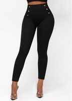 ROTITA Skinny Black Elastic Waist High Waisted Pants