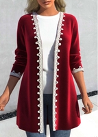 ROTITA Velvet Wine Red Long Sleeve Coat