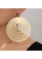 Round Gold Alloy Cut Out Earrings