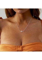 Stainless Steel Silver Cross Design Necklace