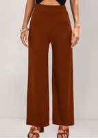 Straight Leg Brick Red High Waisted Pants