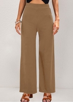 Straight Leg High Waisted Light Coffee Pants
