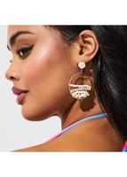 White Retro Geometric Design Bohemia Earrings