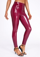 Wine Red Skinny High Waisted Leggings
