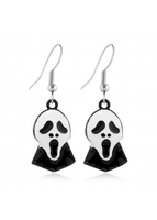 1 Pair Black Halloween Skull Earrings