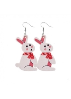 1 Pair Easter White Rabbit Design Earrings