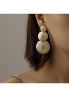 1 Pair Round Gold Alloy Earrings