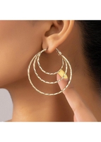 Alloy Geometric Design Gold Round Earrings