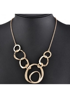 Asymmetrical Design Alloy Detail Gold Necklace