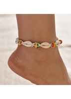 Braided Colorful Beads Conch Detail Anklet