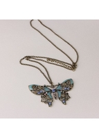 Butterfly Design Golden Rhinestone Retro Necklace
