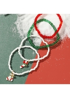 Christmas Design Multi Color Round Bracelet Set