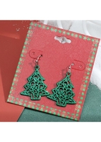 Christmas Tree Green Alloy Detail Earrings