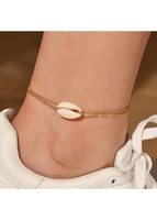 Conch Design Metal Detail Gold Anklet