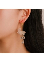 Floral Design Golden Metal Detail Earrings