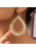 Gold Hollow Design Alloy Teardrop Earrings