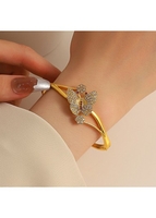 Gold Metal Detail Butterfly Design Bangle