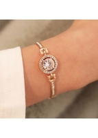 Gold Metal Detail Rhinestone Design Bangle