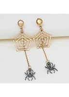 Halloween Design Alloy Gold Spiderweb Earrings