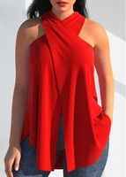 Halter Red Cross Front Tank Top