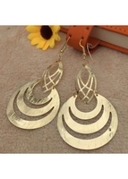 Hollow Out Golden Metal Detail Earrings