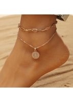 Metal Design Chain Detail Gold Anklet
