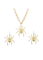 Metal Detail Halloween Design Gold Necklace Set