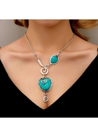 Metal Detail Retro Design Turquoise Necklace