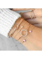 Metal Detail Rhinestone Layered Design Gold Bracelet Set