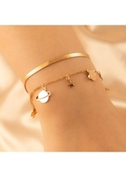 Metal Detail Star Design Gold Bracelet Set