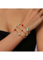 Rainbow Color Beads Detail Layered Design Bracelet