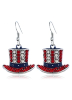 Rhinestone Decorated Hat Shaped Earrings for Women