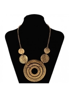 Round Design Alloy Detail Gold Necklace