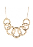 Round Design Metal Detail Gold Necklace