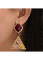 Triangle Design Gold Alloy Material Earrings